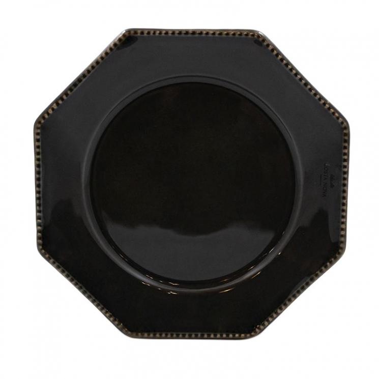 Тарелка для салата Costa Nova Luzia темно-серая 21 см - фото