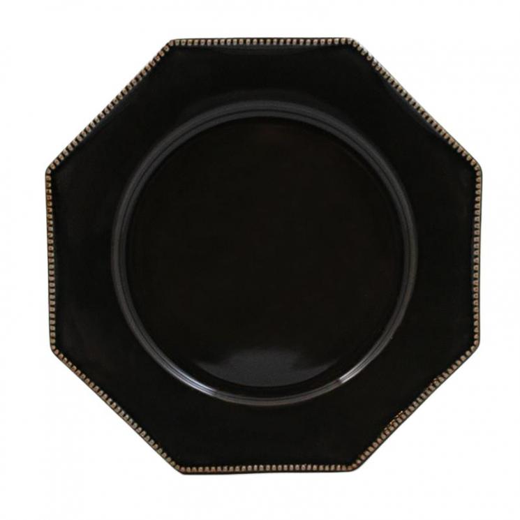 Тарелка обеденная Costa Nova Luzia темно-серая 30 см - фото