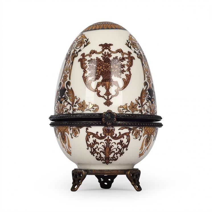 Фарфоровая шкатулка-яйцо с узором из акантовых листьев Royal Family - фото