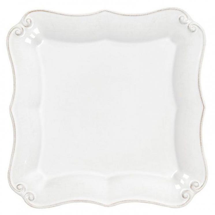 Квадратная десертная тарелка из белой керамики Barroco - фото