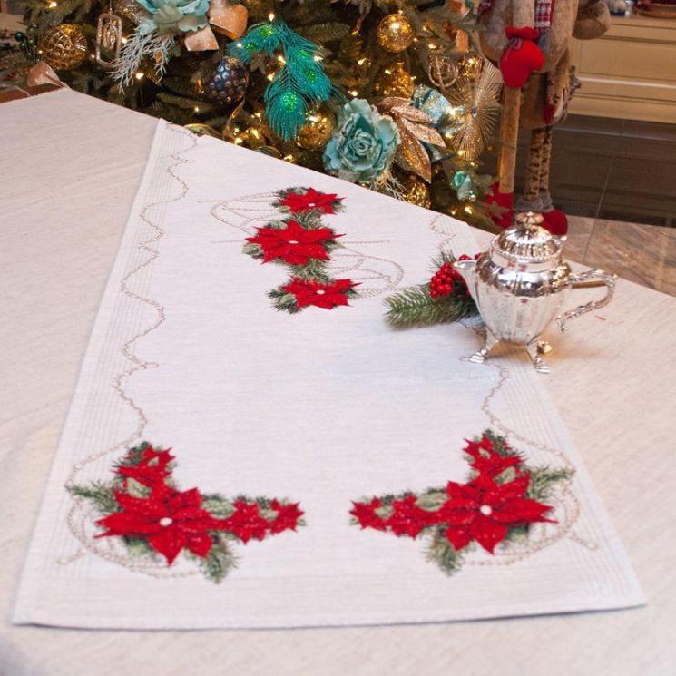 Гобеленовая столовая дорожка с люрексом "Рождественский ноктюрн" Villa Grazia - фото