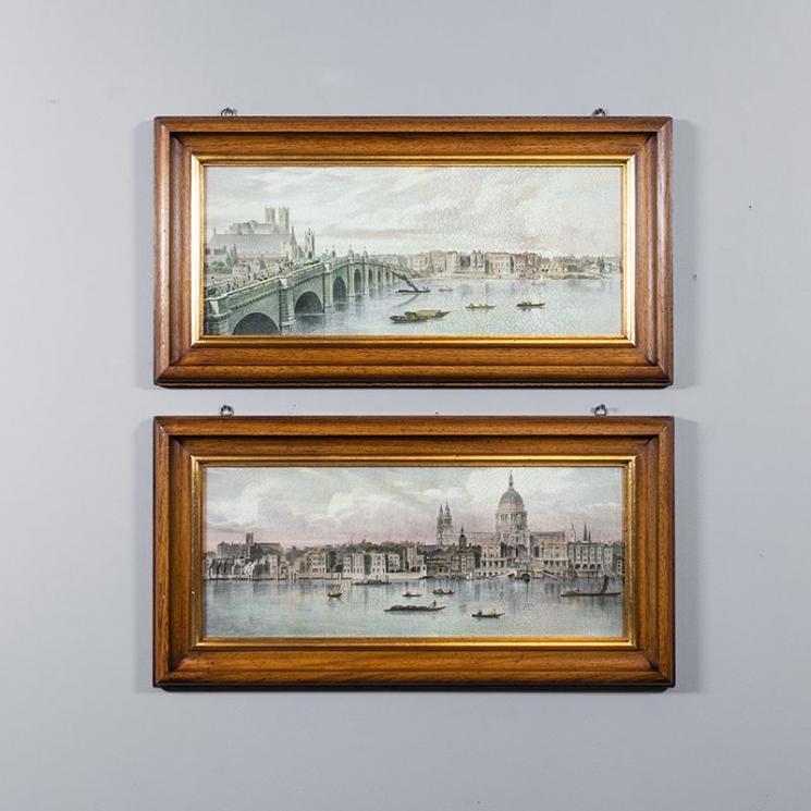 Набор 2-х репродукций картин Decor Toscana Вид на Темзу 38×73 см - фото