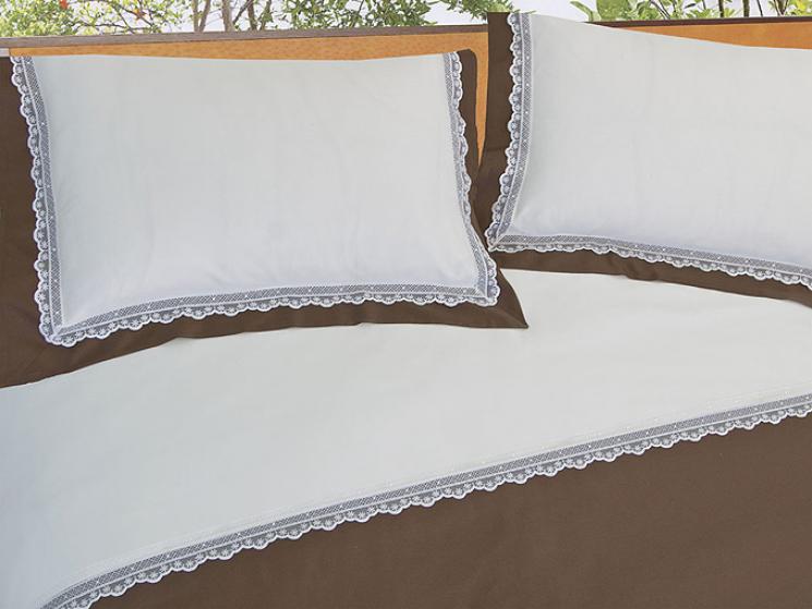Комплект постельного белья с кружевом по краю Sasha Bic Ricami - фото