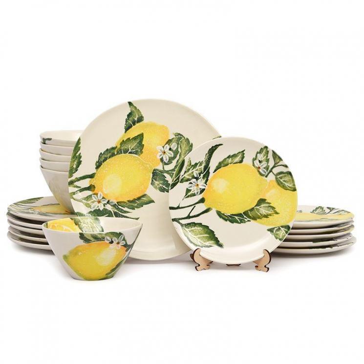 Сервиз столовый из керамики на 6 персон "Солнечный лимон" Villa Grazia - фото