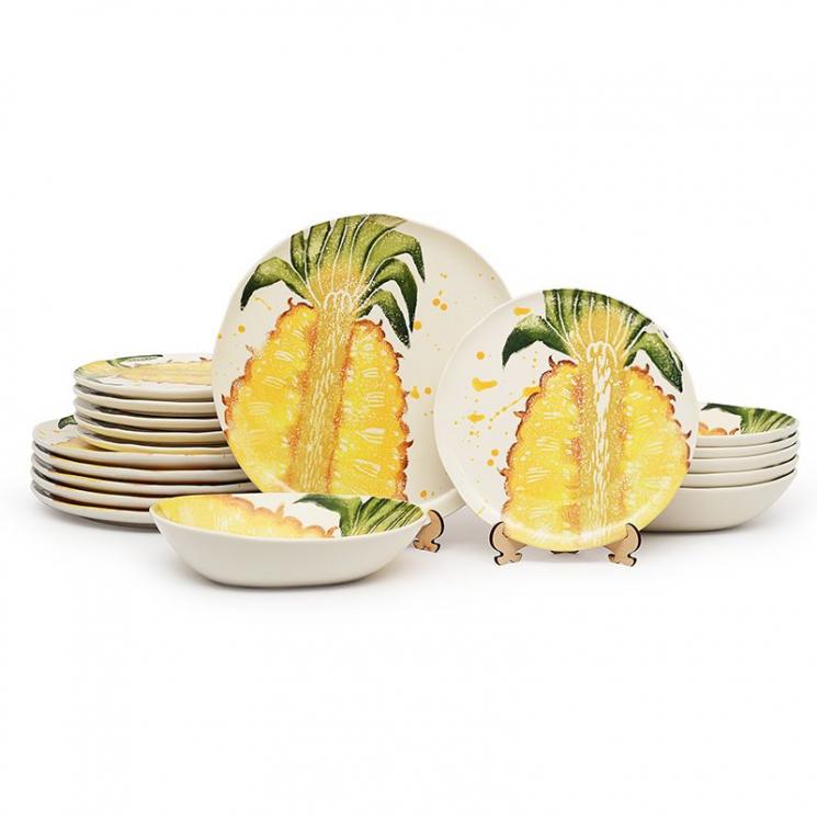 Сервиз столовый с изображением ананаса "Фруктовый коктейль" Villa Grazia - фото