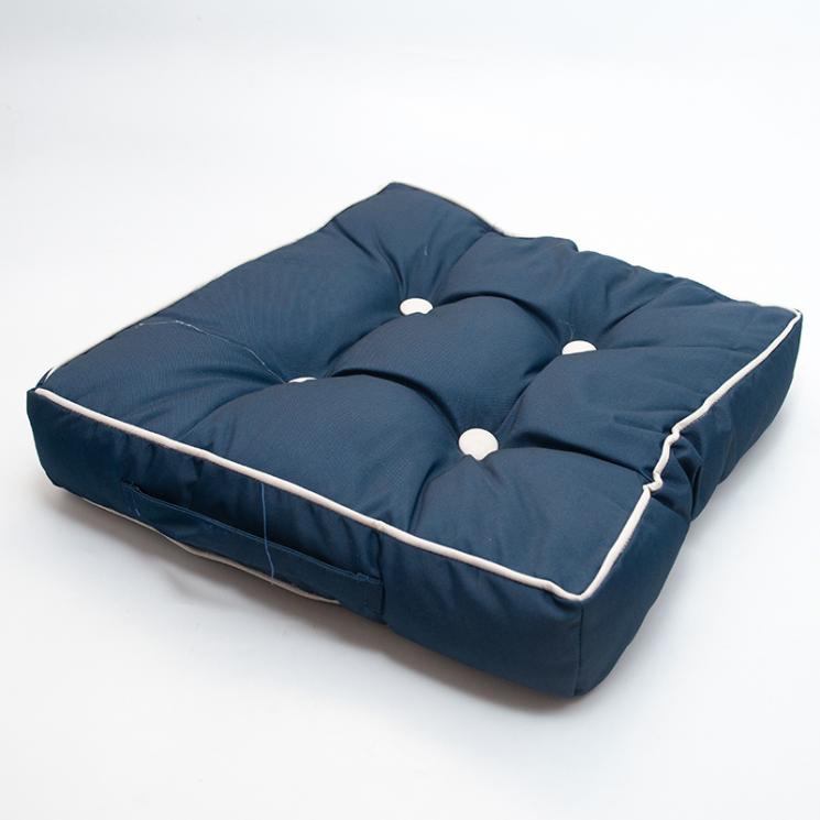 Подушка для стула Centrotex Shine синяя/слоновая кость - фото