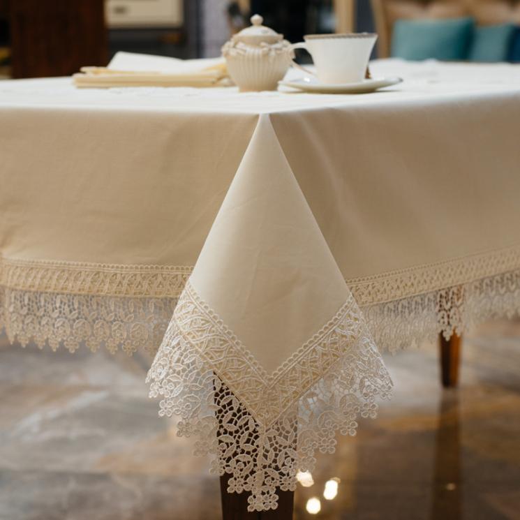 Комплект изысканного столового текстиля: скатерть и 6 салфеток Bic Ricami - фото