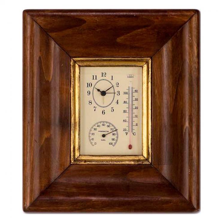 Часы с термометром и гидрометром под стеклом Decor Toscana - фото