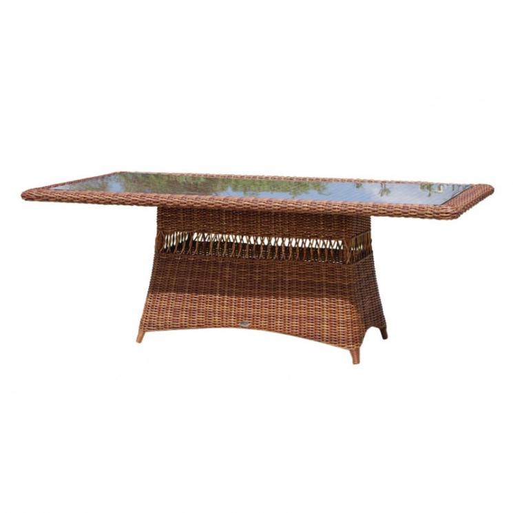 Большой прямоугольный стол из искусственного ротанга ручного плетения Ebony Skyline Design - фото