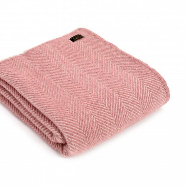 Плед жемчужно-розовый Herringbone Tweedmill - фото