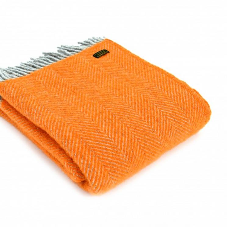 Плед оранжевый Herringbone Tweedmill - фото