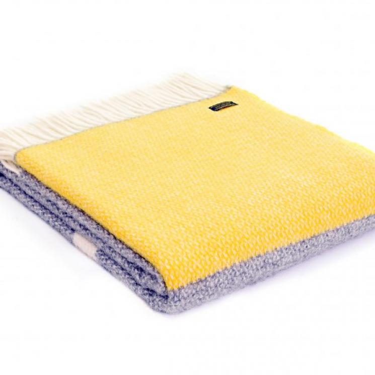 Плед серо-жёлтый Illusion Panel Tweedmill - фото