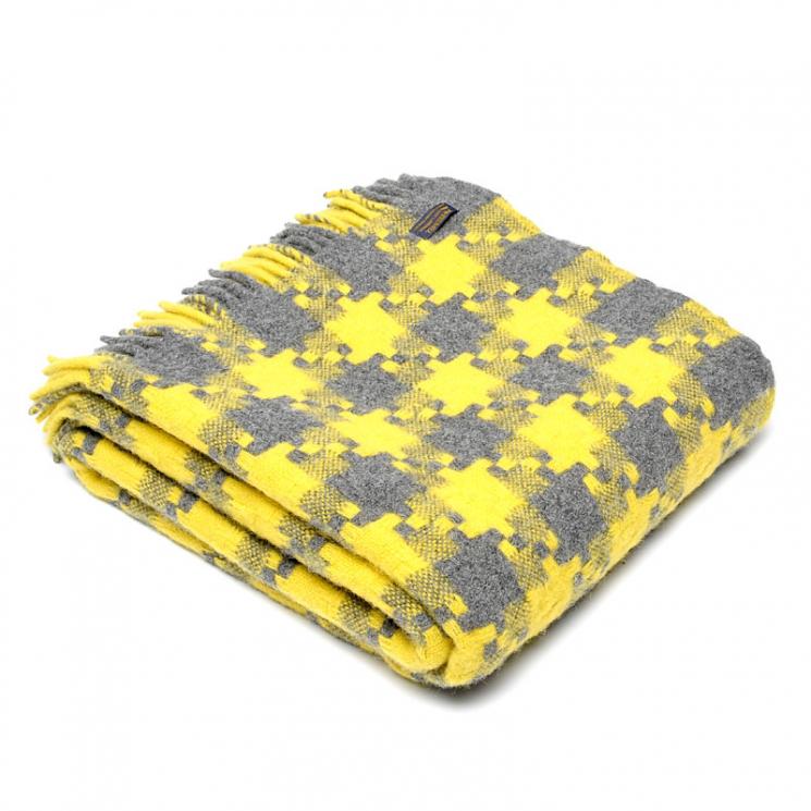 Плед жёлто-серый Jigsaw Tweedmill - фото