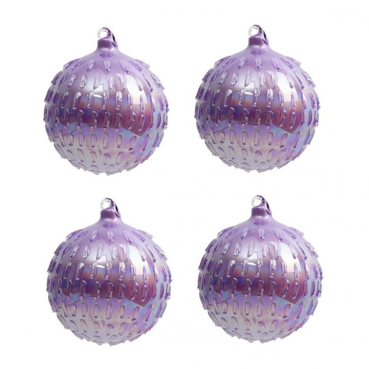 Набор из 4-х стеклянных шаров с перламутровым блеском EDG - фото
