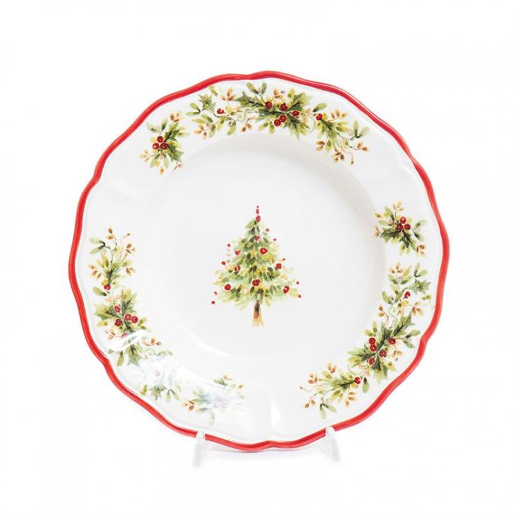 Суповая тарелка из серии праздничной керамики "Новогодняя красавица" Villa Grazia - фото