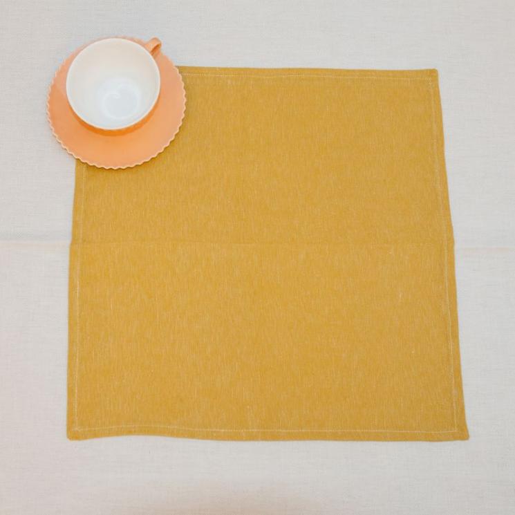 Салфетка горчичного цвета квадратная Busatti - фото