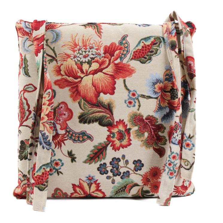Подушка для стула двусторонняя из гобелена с тефлоновой пропиткой "Праздник цветов" Villa Grazia Premium - фото