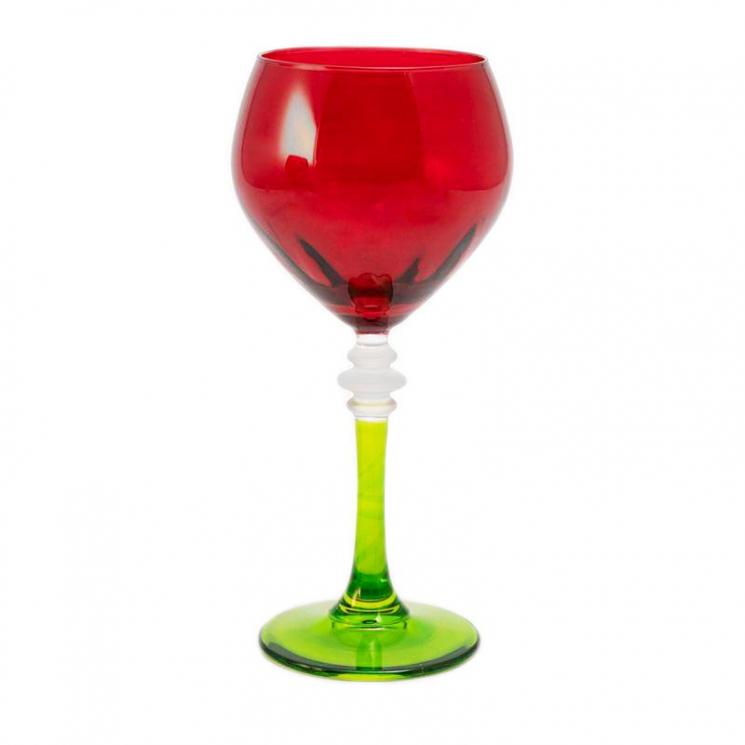 Набор красно-зеленых бокалов для вина Villa Grazia, 6 шт - фото