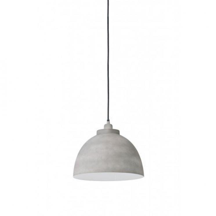 Никелевый подвесной светильник с серым матовым абажуром в стиле лофт Light and Living - фото