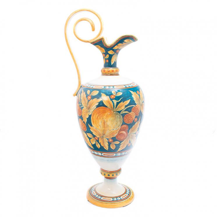 Напольная керамическая ваза в форме кувшина с ручной росписью L´Antica Deruta - фото