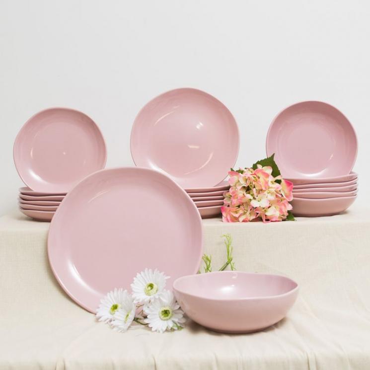 Столовый сервиз розовой керамики на 6 персон Comtesse Milano - фото