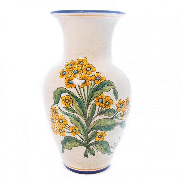Классическая ваза Satureria из керамики с растительным рисунком «Ботаника» L´Antica Deruta - фото