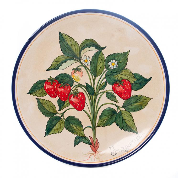 Тарелка Fragaria из коллекции оригинального керамического декора "Ботаника" L´Antica Deruta - фото