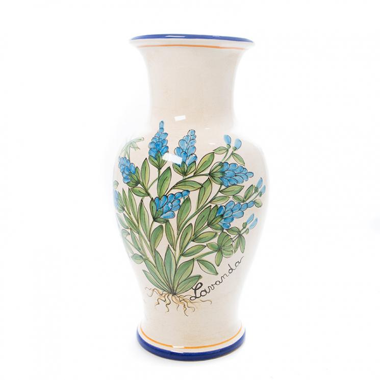 Керамическая ваза с изображением лаванды из коллекции «Ботаника» L´Antica Deruta - фото