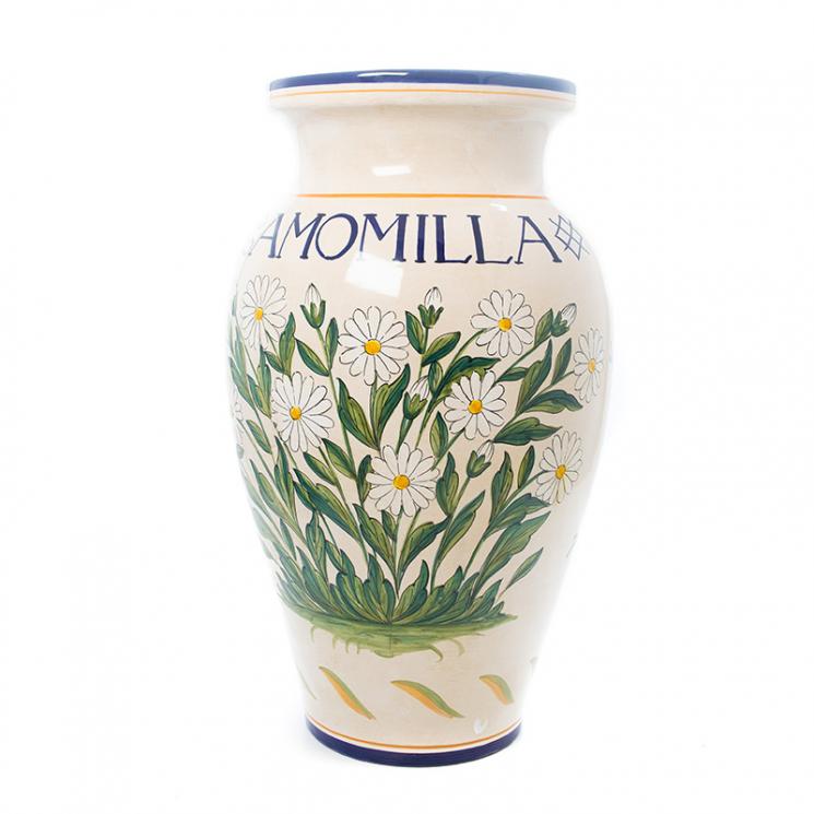 Напольная ваза Camomilla из прочной керамики с растительным рисунком «Ботаника» L´Antica Deruta - фото