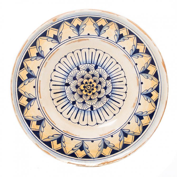 Керамическая декоративная тарелка с ручной росписью Geometric L´Antica Deruta - фото