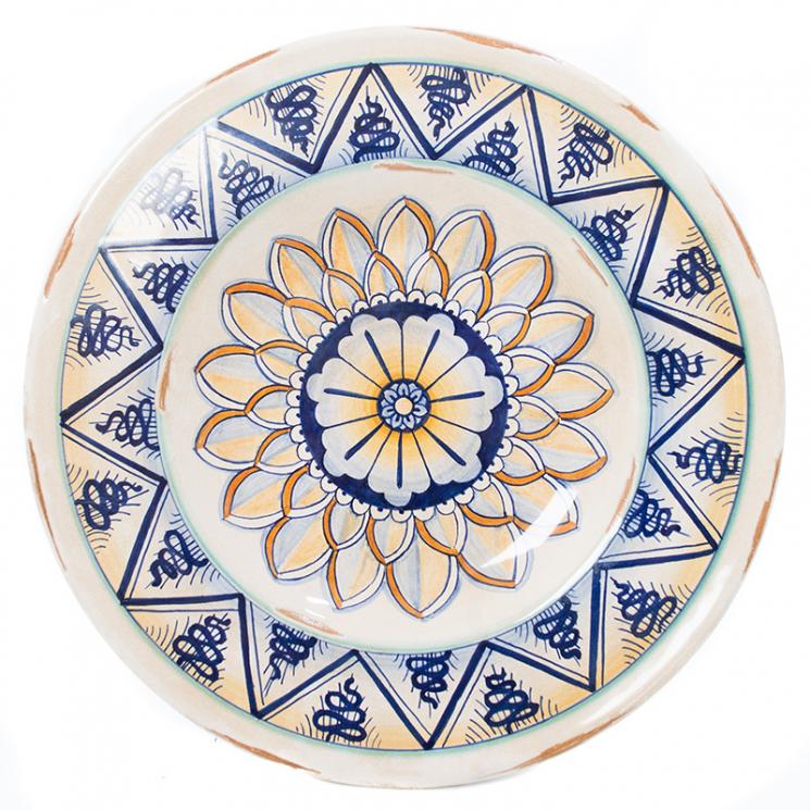 Настенная тарелка с ручной росписью из серии керамического декора Geometric L´Antica Deruta - фото