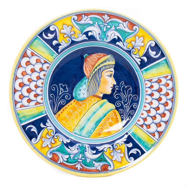 Настенная тарелка из итальянской керамики ручной работы Museo Plate L´Antica Deruta - фото