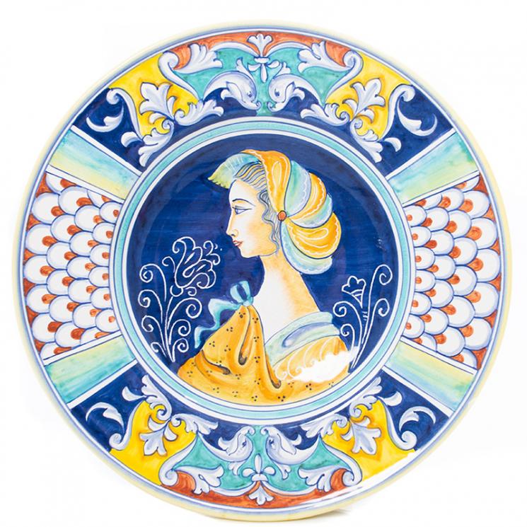 Керамическая декоративная тарелка с антикварным дизайном Museo Plate L´Antica Deruta - фото