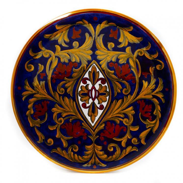 Декоративная тарелка ручной работы в стиле Ренессанс Lustro Antico L´Antica Deruta - фото