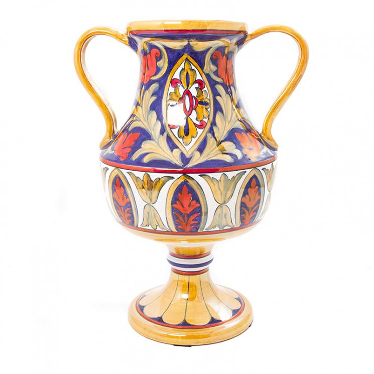 Керамическая ваза ручной работы из коллекции роскошного декора Lustro Antico L´Antica Deruta - фото