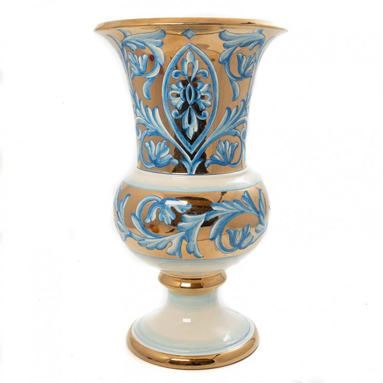 Роскошная ваза с позолотой из коллекции керамики ручной работы Oro Antico L´Antica Deruta - фото