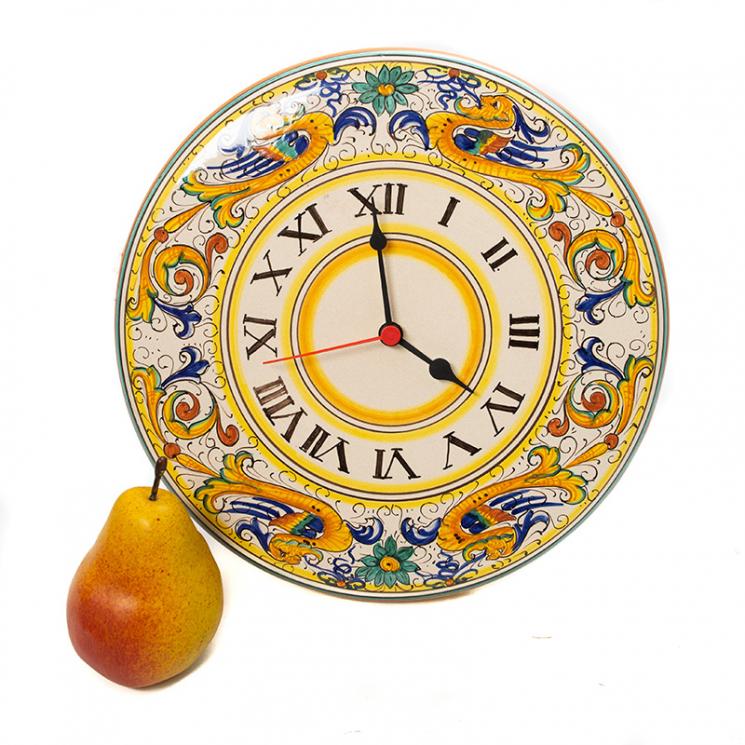 Часы на керамической основе с ручной росписью Raffaellesco L´Antica Deruta - фото