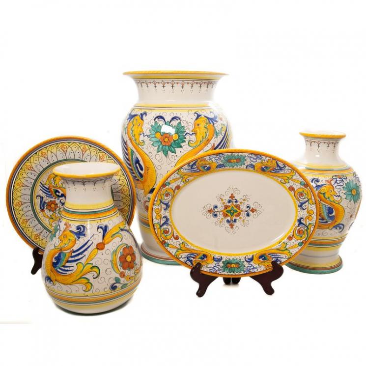 Коллекция предметов декора из знаменитой серии керамики Raffaellesco L´Antica Deruta - фото