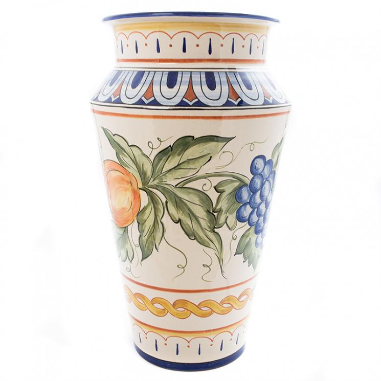 Керамическая зонтовница из итальянской керамики с ручной росписью Frutta L´Antica Deruta - фото