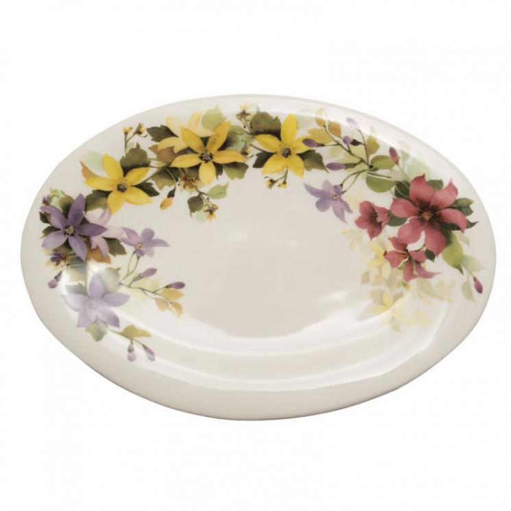 Овальное блюдо с красочным рисунком «Цветочное настроение» Ceramica Cuore - фото