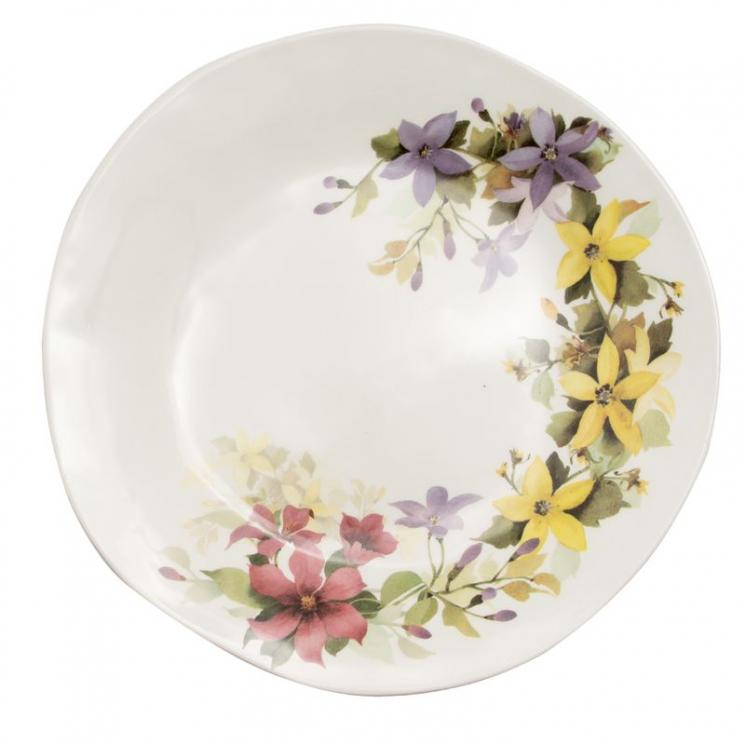 Обеденная тарелка с орнаментом из весенних мотивов «Цветочное настроение» Ceramica Cuore - фото