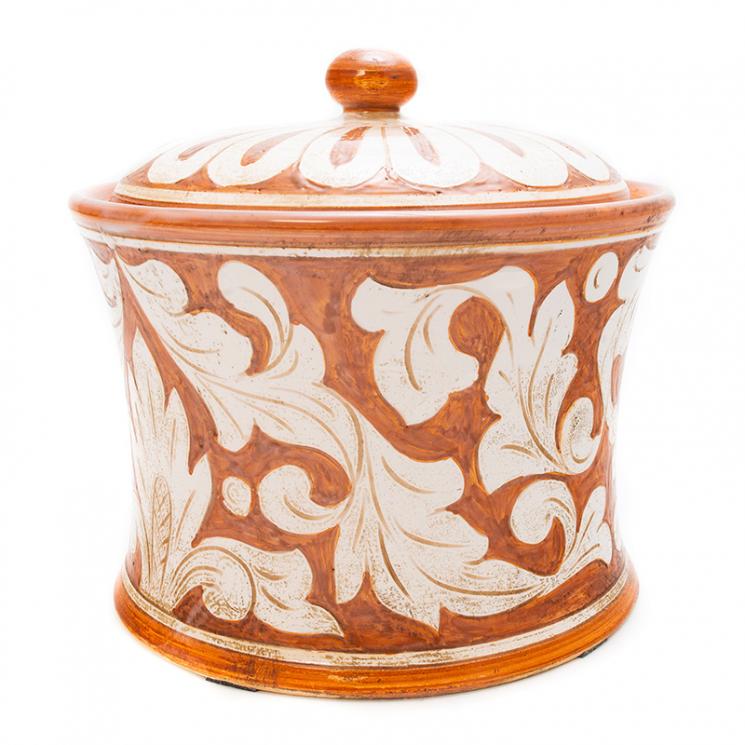 Оригинальная емкость-шкатулка из двухцветной керамики Scalfito L´Antica Deruta - фото