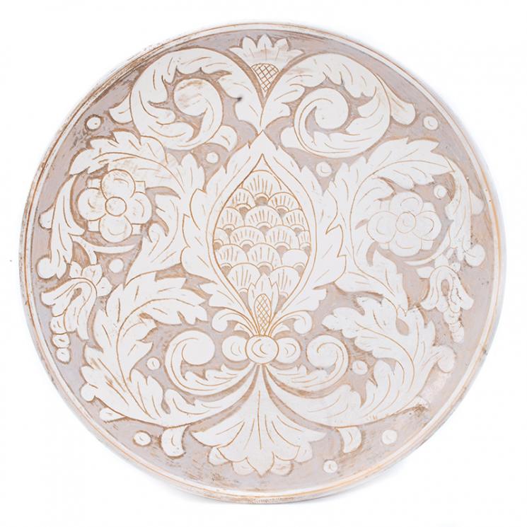 Декоративная керамическая тарелка с резным узором и патиной Scalfito L´Antica Deruta - фото