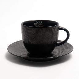 Набор чайных чашек с блюдцами Vesuvio черного цвета, 6 шт.