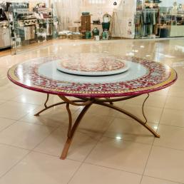 Круглый стол из натурального камня с ручной росписью Sabrina