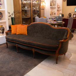 Трехместный диван из натурального дерева Luis XV