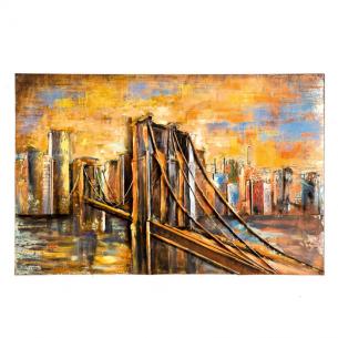 Металлическая 3D картина "Бруклинский мост"