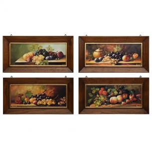 Набор из 4-х прямоугольных картин с фруктами "Натюрморты"