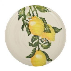 Блюдо керамическое с ярким рисунком "Солнечный лимон"