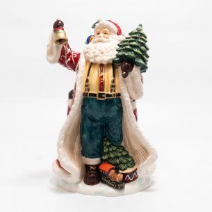 Статуэтка "Дед Мороз с елкой и колокольчиком"